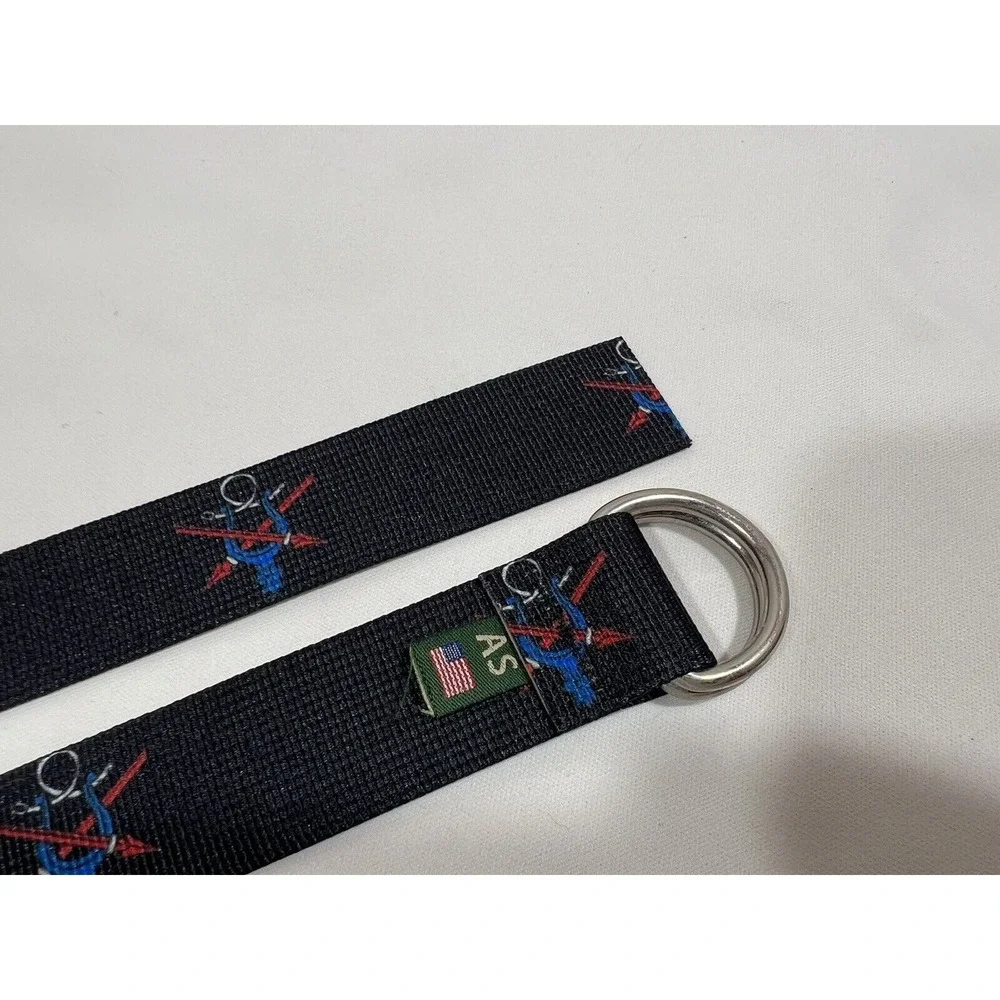 Thomas Bates Belt Small Nautical Print Nylon Casual Preppy